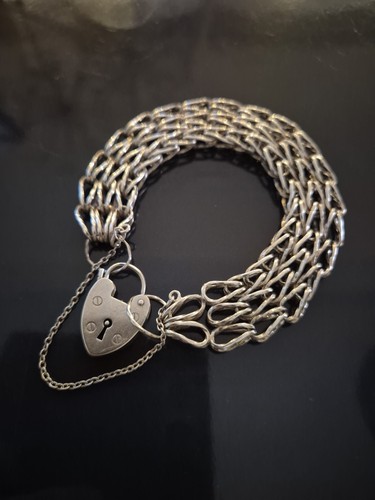Antique silver gate bracelet - antique,