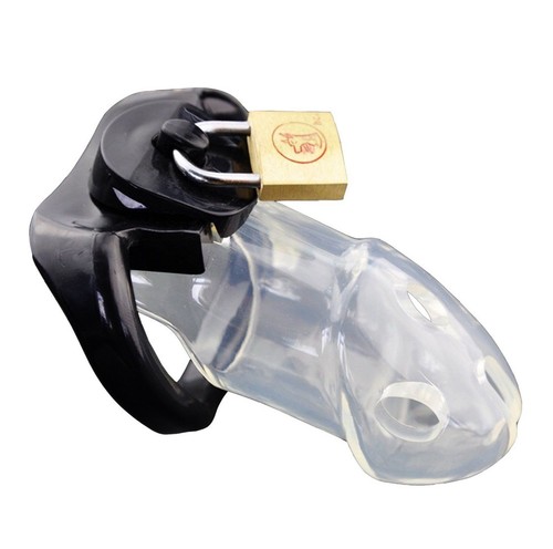 Clear male chastity device - clear,