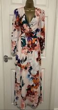 GORGEOUS COAST MULTI FLORAL FULL WRAP MAXI OCCASION DRESS SIZE 14