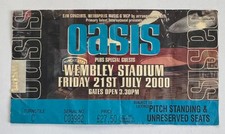 OASIS WEMBLEY STADIUM FRIDAY  21ST JULY 2000 TICKET LIAM & NOEL GALLAGHER