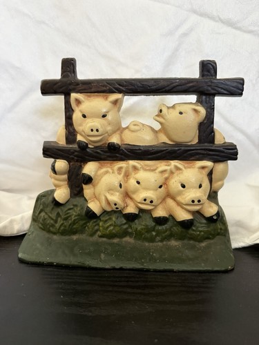 Vintage cast iron pig - pig, doorstop