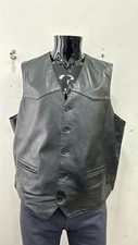 Men's Leather Waistcoat Black