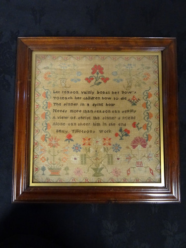 Antique needlework sampler - antique,