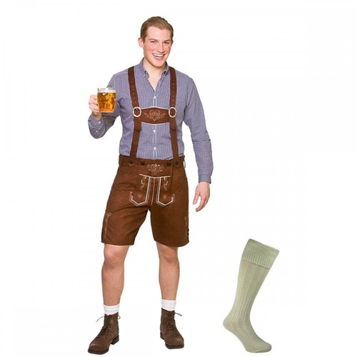 Mens brown suede lederhosen - lederhosen, +
