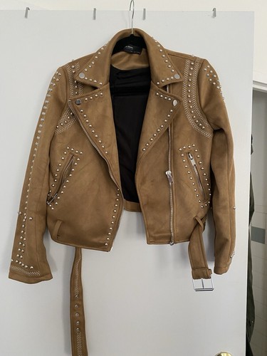 Studded zara suede moto - zara,
