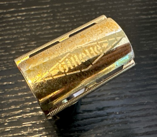 Vintage gillette gold - gillette, etched