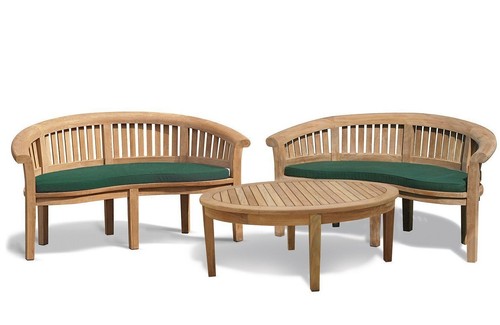 Teak coffee table set - coffee,