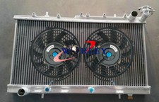 Aluminum Radiator & Fans For Nissan Pulsar N14 N15 GTIR SR20DET 2.0L 91-00 AT/MT
