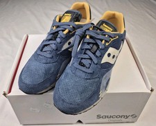 Saucony Shadow 6000 Trainers Sneakers Blue Navy Yellow Suede Men’s Uk Size 10