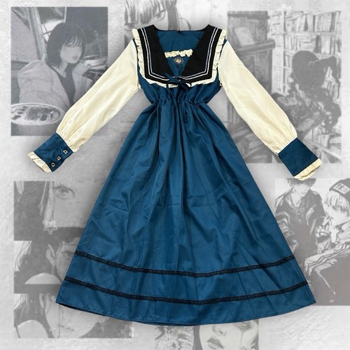 Gothic navy sailor lolita - navy,