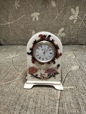 Masons Ironstone Blue Mandalay Miniature Mantle Clock Hand Paint