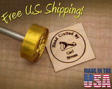 Branding Iron - 1.5" Round Custom Text "Hand Crafted By" w/Hand Plane for Wood