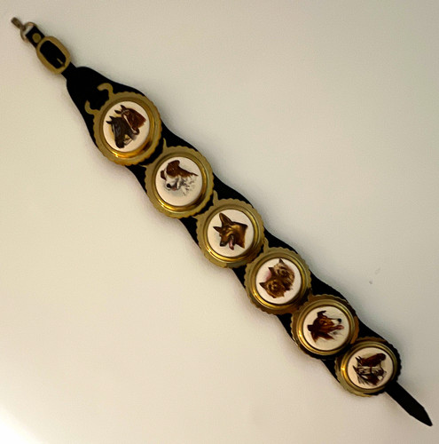 Vintage horse brass martingale - brass,