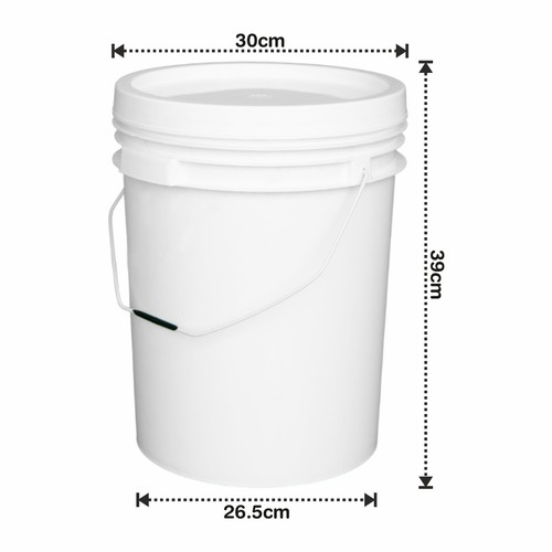 20l white plastic - plastic, with