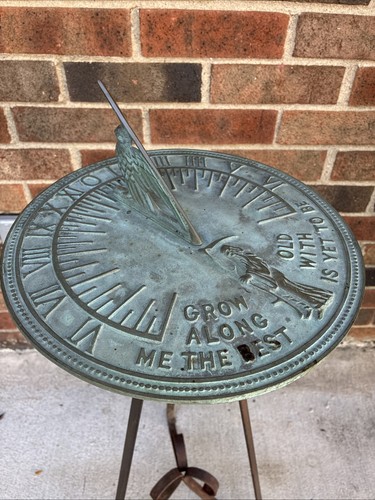 Vintage bronze garden sundial - garden,