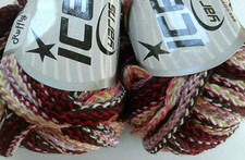 3x50g Decorative Frilly/Ruffle Lurex Yarn, Red/Multicolours, Knit/Crochet/Weave