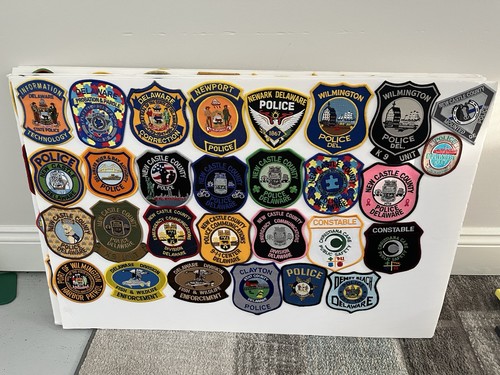 Delaware police patch - patch, board