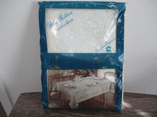 Quaker Lace Blue Ribbon Oblong Tablecloth 70x108 Never Used