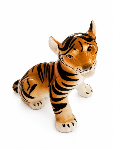 Vintage ussr ceramic tiger - vintage,