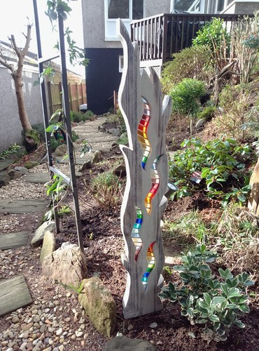 Stained glass garden sculpture - stained,