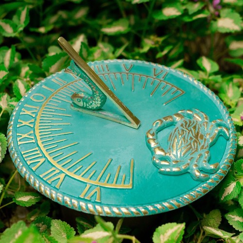 Solid brass garden sundial - solid,
