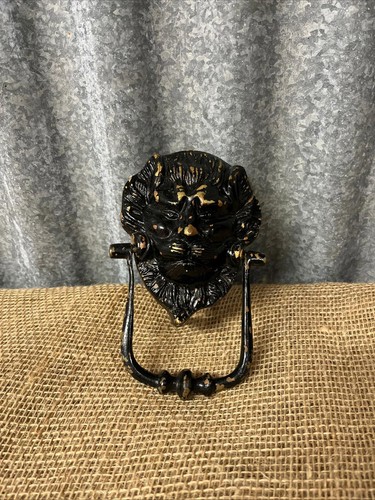 Vintage lions head brass door - head,