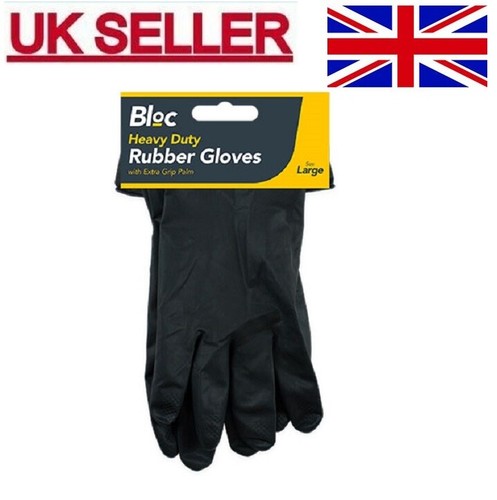 Rubber black gloves work - black,