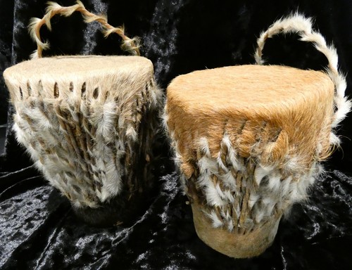 African goat skin rattle - african,