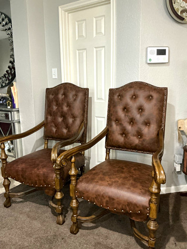 Antique set brown tufted - set,