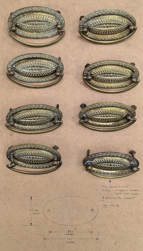 Antique original brass oval - original,