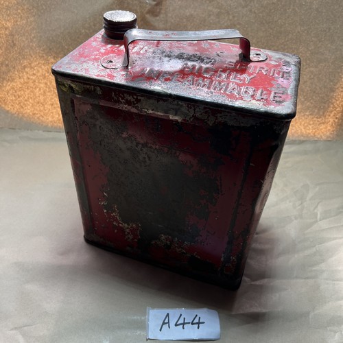 Vintage petrol can red patina - petrol,