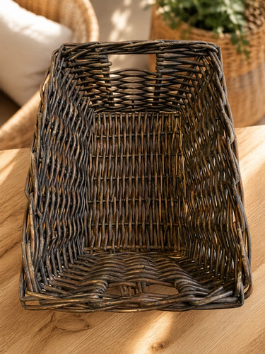 Heavy duty dark brown wicker - brown,