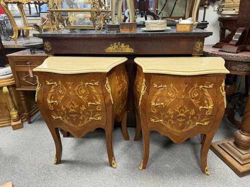 Pair marble top - top, bedside