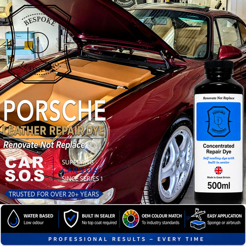 Porsche car leather seat dye - leather,