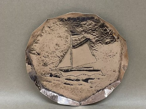 Arts and crafts copper tray - and,