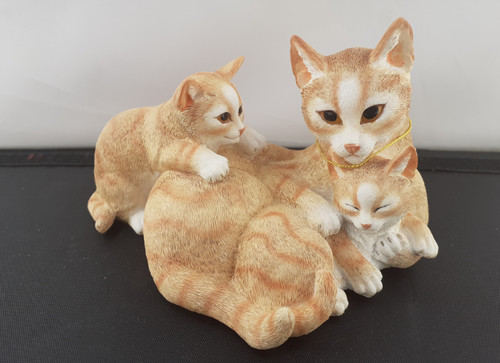 Ginger cat with kittens - cat,