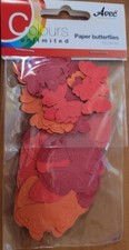 60 Die Cut Paper Butterflies Orange & Red Card Making Scrapbooking Embellishment
