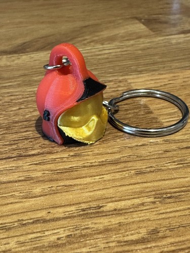 Fireman helmet keychain - keychain, red