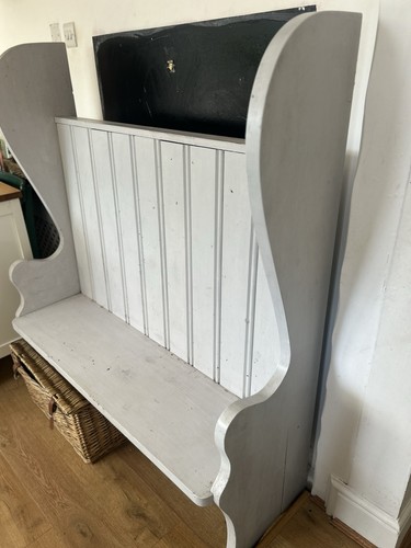 Wooden grey bench church pew - wooden,