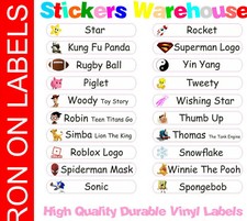 Personalised Custom Name Iron On Clothing Labels Tags School Uniform 25pcs PEN4
