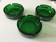 3 x Green Becks Ashtray Pub