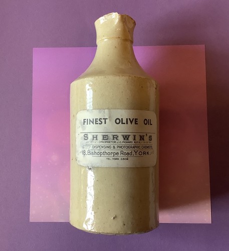 Antique stoneware olive oil - antique,