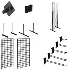 BLACK PREMIUM GRID MESH PANEL RETAIL SHOP DISPLAY PANEL ACCESSORY HOOK ARM