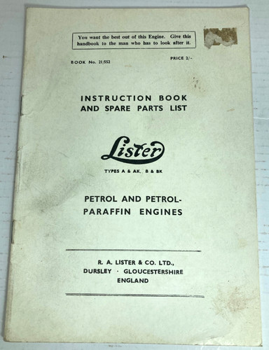 Lister stationary engine - a, b