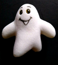 1960's Halloween Happy Golly Ghost Toy Vintage Flocked UNUSED Hong Kong