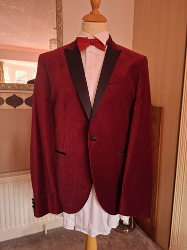 Red velvet dinner jacket - red,