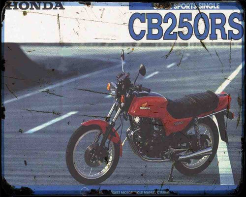 Honda cb250rs metal sign - 80, a4