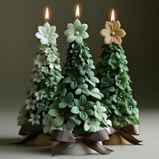 3D Silicone Christmas Tree Candle Mold DIY Crafts Molds Decor Making Mould Gift