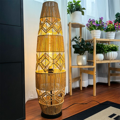Retro rattan led floor - rattan,
