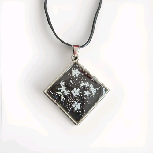 Handmade necklace white - handmade,